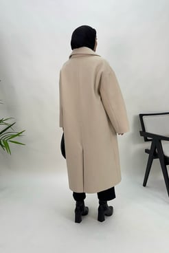 2600-kaşe kumaş-cep detaylı astarlı kaban-taş