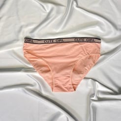 ç3827 P12.. Beli Cute Girl Yazılı Pamuklu Esnek Bayan Bato Somon