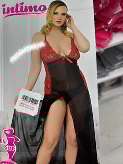 Ç9620-intimo fantezi gecelik-kırmızı-siyah