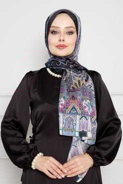 Indian Silk Shawl-black color