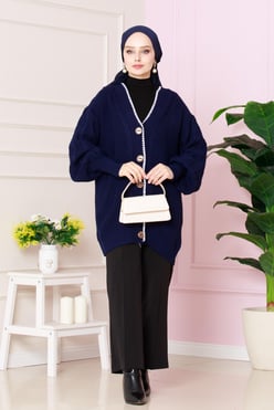 Stitched Cardigan -Blue color 
