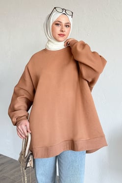 Şardonlu Basic Camel Sweat