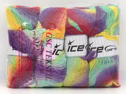 Lot of 4 x 100gr Skeins Ice Yarns LANA BELLA (30% Wool) Yarn Mixed Lot