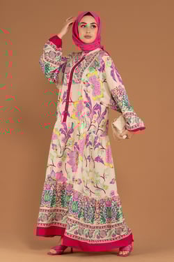 Alaçatı Viscon Elbise -pembe