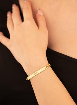 925 AYAR GÜMÜŞ İSİMLİ KALIN BAR BİLEKLİK