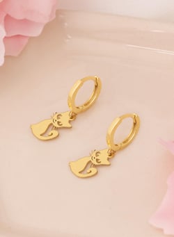 925 AYAR GÜMÜŞ SALLANTILI KEDİLİ KÜPE