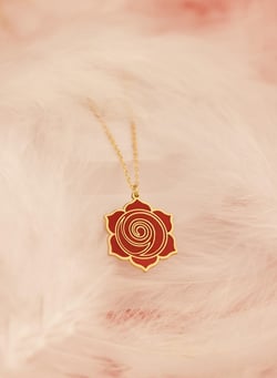 MİNELİ GÜL ÇİÇEĞİ ALTIN KOLYE 