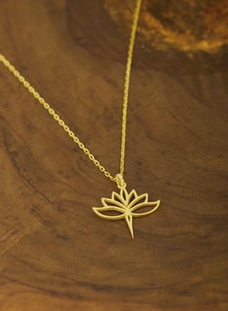 MİNİMAL LOTUS ALTIN KOLYE