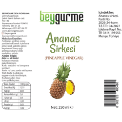 Ananas Sirkesi (250ml) (PESTİSİT ANALİZLİ) Beygurme