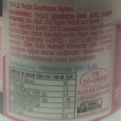 Ayran, Cam Şişe (245 ml) ÖzerHisar