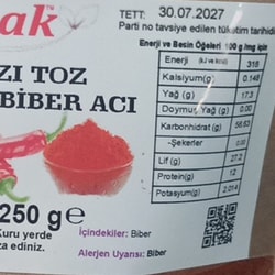 Kırmızı Toz Biber Acı (250 gr) Otak