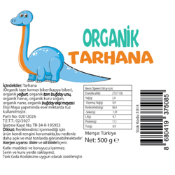 Organik Tarhana Probiyotik (500 gr) Tuzsuz  Beyorganik(Pestisit ve Aflatoksin Analizli)