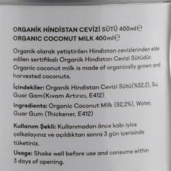 Organik Hindistan Cevizi Sütü, 400 ml (TheLifeCo)