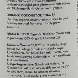 Organik Hindistan Cevizi Yağı - 150 gr (TheLifeCo)