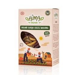 Organik Karışık Sebzeli Makarna, Rigatoni (250 gr) Hüma Organik