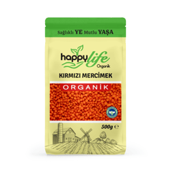 Organik Kırmızı Mercimek (500 gr) Happy Life