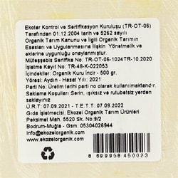 Organik Kuru İncir - Tahta Tabak (500 gr), Ekozel