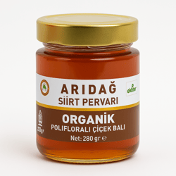 Organik Pervari Yayla Süzme Çiçek Balı (280 gr) Arıdağ
