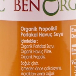 Organik Propolisli-Portakallı Havuç Suyu (250 ml) Benorganic