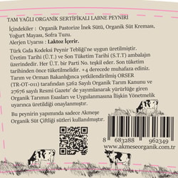 Organik Tam Yağlı Labne Peyniri (200 gr) Akmeşe