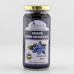 Organik Yaban Mersini Reçeli, Şeker İlavesiz (260 gr) Berva