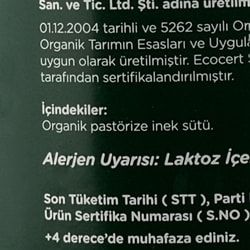 Organik Yağlı Süt, Orvital (1 Litre)