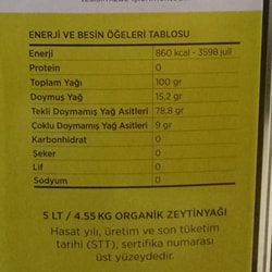 Organik Zeytinyağı (5 Litre) Ada