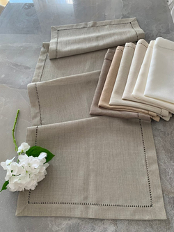 Ajur Detaylı Linen Kumaş Runner