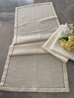 Ajur Detaylı Linen Kumaş Runner