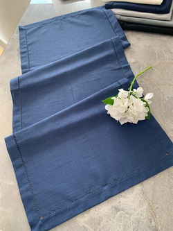 Ajur Detaylı Linen Kumaş Runner