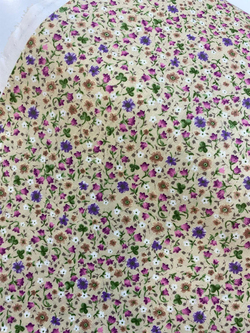 Bej Çıtır Çiçek D103 Desenli Poplin