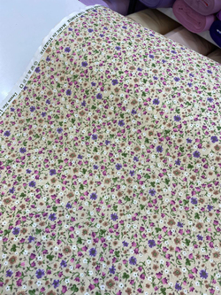 Bej Çıtır Çiçek D103 Desenli Poplin