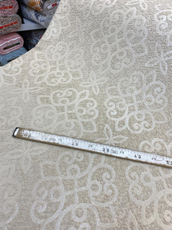 Bej Karma Etnik Desen Kadife Nakış Detaylı Pike (Hera Pike)