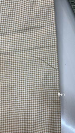 Bej Mini Kareli Poplin (240 Cm Enli)