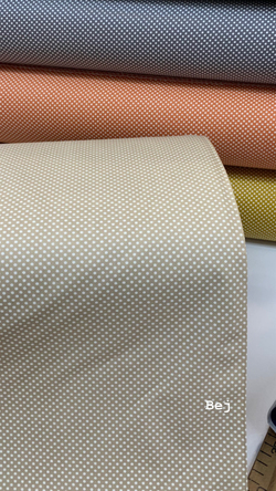 Bej Mini Puanlı Poplin (240 Cm Enli)