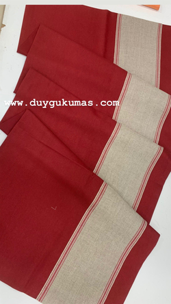 Bordo İthal Şerit Detaylı Duck Keteni Runner