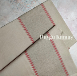 Bordo İthal Şerit Detaylı Duck Keteni Runner Set