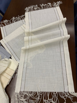 Carmen Çift Sıra Burgu Ajur Detaylı Püsküllü Linen Kumaş Salon Set