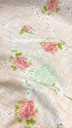 Çiçek ve yelpaze desen günlük pike kumaşı