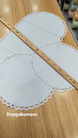 DK 120 nolu Şablon ve İpler Dahil Papatya Desen Güpür Detaylı Oda Takımı
