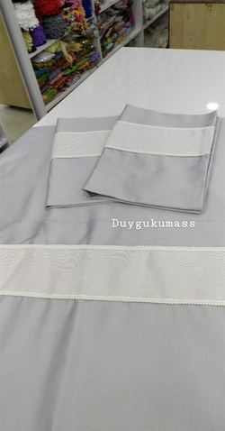 Etamin Bordür Detaylı Çift Kişilik Nevresim Seti (Akfil Kumaş Detaylı)
