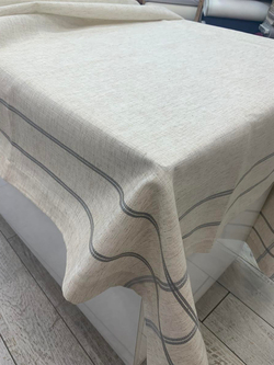 Gri Girit Keteni Etamin Boşluklu Masa Örtüsü