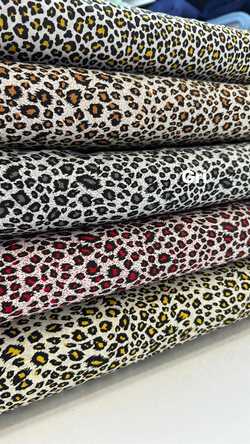 Gri Leopar Desen Poplin D725