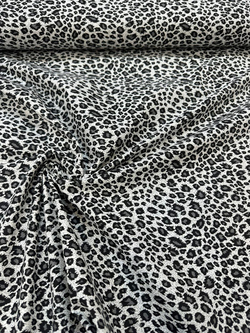 Gri Leopar Desen Poplin D725