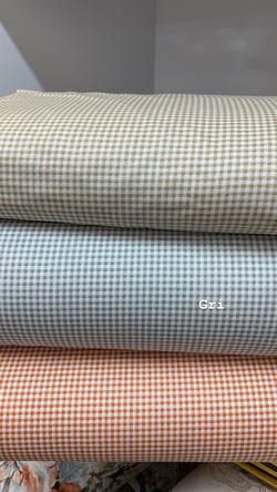 Gri Mini Kareli Poplin (240 Cm Enli)