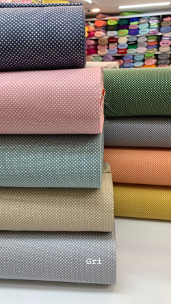 Gri Mini Puanlı Poplin (240 Cm Enli)