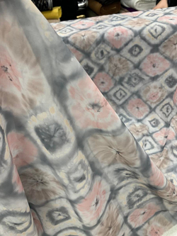 Gri Pembe Batik Desenli Multi Şifon Dk 305