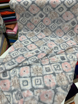 Gri Pembe Batik Desenli Multi Şifon Dk 305