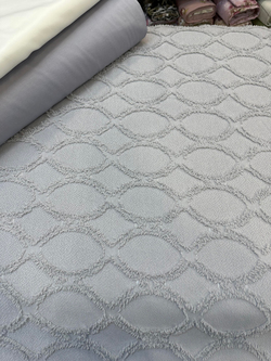Gri Taş Oval Desen Püskül Detaylı Limi Pike 