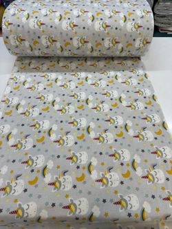 Gri Zemin Unicorn Desenli Pazen